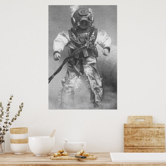 oude duiker zwart-wit poster (Keuken)