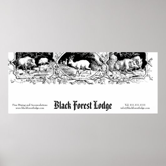 Oude Duitse, Beierse, Black Forest Business Sign Poster (Voorkant)