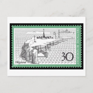Oude Duitse Helgoland-postzegel jaren 70 Briefkaart