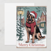 Oude Duitse herder Kerstmis Feestdagenkaart (Voorkant / Achterkant)