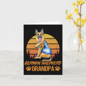 Oude Duitse Herdershond Opa Poot Vader Kaart (Gele Bloem)