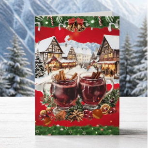 Oude Duitse kerstmarkt Feestdagen Kaart