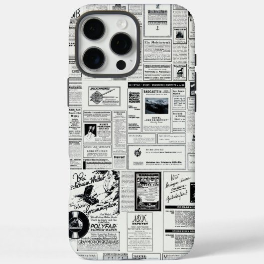 Oude Duitse krantenadvertenties uit de vroege jare Case-Mate iPhone Case (Achterkant)