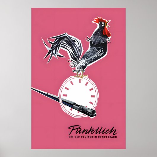 Oude Duitse Spoorwegen Poster Punctueel met de (Voorkant)
