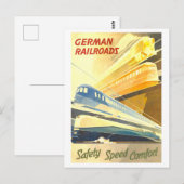 Oude Duitse Spoorwegen Reisposter Briefkaart (Voorkant / Achterkant)
