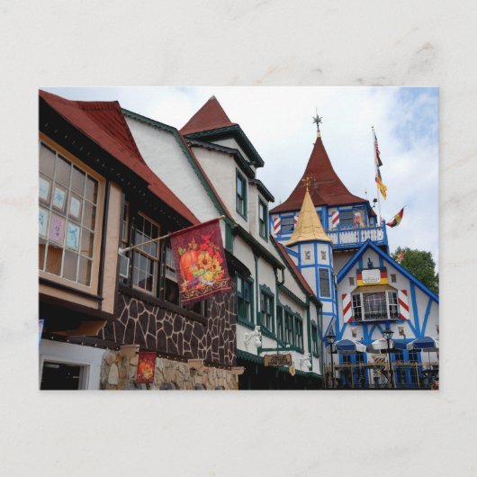 Oude Duitse stad Helen Georgia Briefkaart (Voorkant)