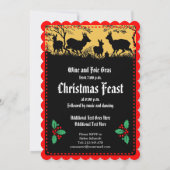 Oude Duitse Stijl Kerstmis Partij of Banket Kaart (Achterkant)