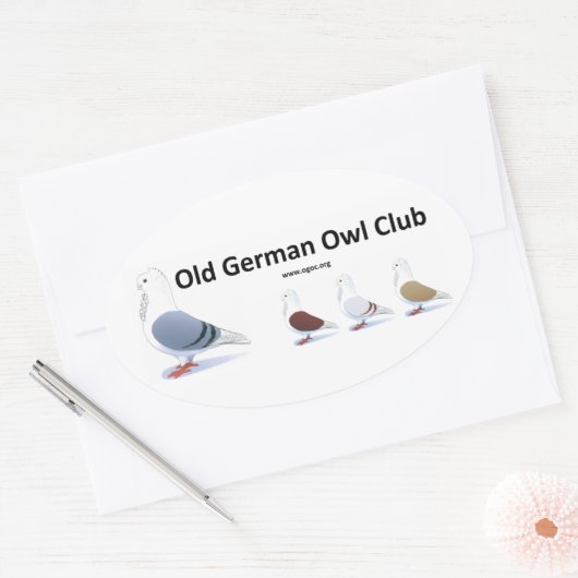 Oude Duitse Uil Club Sticker (Envelop)
