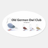 Oude Duitse Uil Club Sticker (Voorkant)