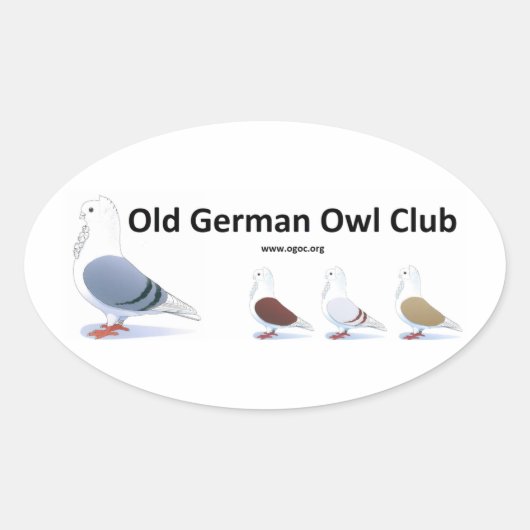 Oude Duitse Uil Club Sticker (Voorkant)