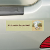 Oude Duitse uil duif in de ronde Bumpersticker (Op auto)
