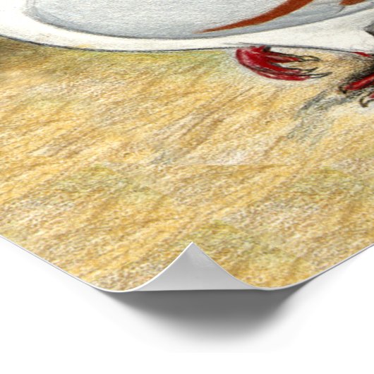 Oude Duitse uil duif in de ronde Poster (Hoek)