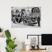 Oude Duitse vuurmotor, begin jaren 1900 Poster (Thuiskantoor)