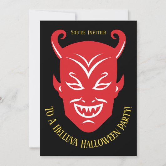 Oude duivel Halloween uitnodiging (Voorkant)