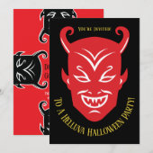 Oude duivel Halloween uitnodiging (Voorkant / Achterkant)