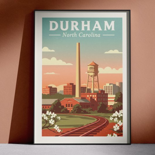 Oude Durham North Carolina Poster
