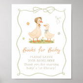Oude dwaze gans baby shower boeken voor baby poster (Voorkant)