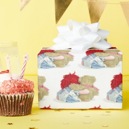 oude dweiland en teddy beer omhelzen cadeaupapier (Verjaardagsfeest)