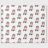 oude dweilpop met daisy bouquet cadeaupapier (Vlak)