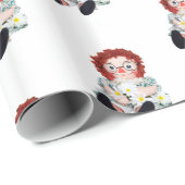 oude dweilpop met daisy bouquet cadeaupapier (Rol Hoek)