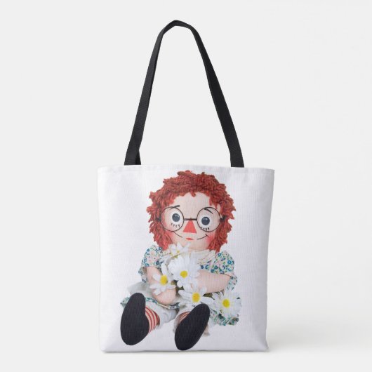 oude dweilpop met daisy bouquet tote bag (Achterkant)