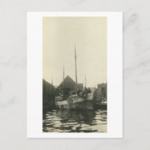 Oude echte foto Noorse bootbemanning ansichtkaart