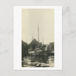 Oude echte foto Noorse bootbemanning ansichtkaart Briefkaart