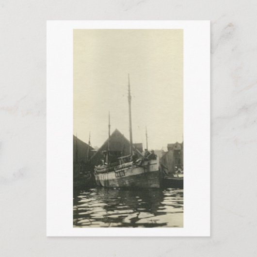 Oude echte foto Noorse bootbemanning ansichtkaart Briefkaart (Voorkant)