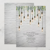 Oude Edison Lichtjes Witte Baksteen Botanisch Fees Kaart (Voorkant / Achterkant)