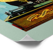 Oude Edison Phonograph Cylinder Record Player en Poster (Hoek)