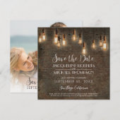 Oude Edison-verlichtingsarmaturen Industrieel maga Save The Date (Voorkant / Achterkant)