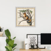 Oude eekhoornschets voor natuurminnaars poster (Thuiskantoor)