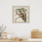 Oude eekhoornschets voor natuurminnaars poster (Keuken)