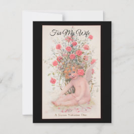 Oude 'Een vrolijke Valentijnsdag' Cherub op maat  Feestdagenkaart