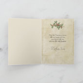 Oude Eerste Kerstman in sneeuw met cadeaus Feestdagen Kaart (Binnen)