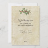 Oude Eerste Kerstman in sneeuw met cadeaus Feestdagenkaart (Achterkant)