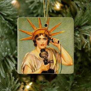 Oude Eerste Wereldoorlog 'Hello This Is Liberty Sp Keramisch Ornament