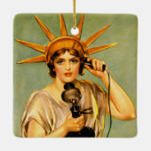 Oude Eerste Wereldoorlog 'Hello This Is Liberty Sp Keramisch Ornament (Achterkant)