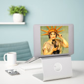 Oude Eerste Wereldoorlog 'Hello This Is Liberty Sp Sticker (Laptop op bureau)