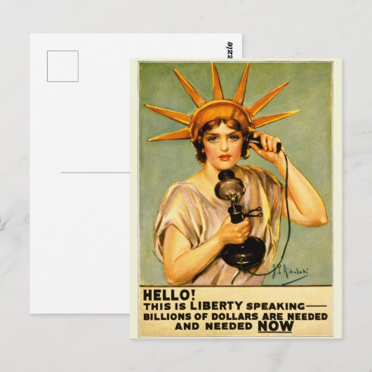Oude Eerste Wereldoorlog Hello This Is Liberty Spe Briefkaart (Voorkant / Achterkant)