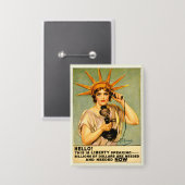 Oude Eerste Wereldoorlog Hello This Is Liberty Spe Button (Voorkant / Achterkant)