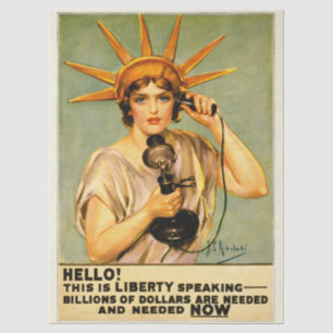 Oude Eerste Wereldoorlog Hello This Is Liberty Spe Tissuepapier