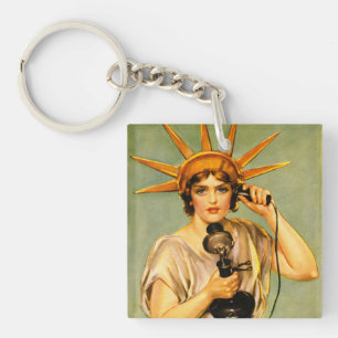 Oude Eerste Wereldoorlog Poster 'Hello This Is Lib Sleutelhanger