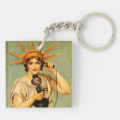 Oude Eerste Wereldoorlog Poster 'Hello This Is Lib Sleutelhanger (Achterkant)
