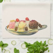 Oude eetwaren desserts, Banaan Split Kersen Theedoek (Gevouwen)