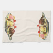 Oude eetwaren desserts, Banaan Split Kersen Theedoek (Horizontaal)