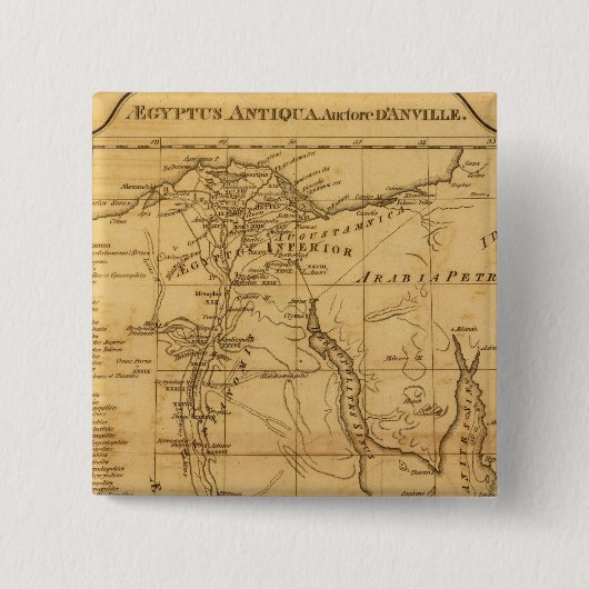 Oude Egypte 3 Vierkante Button 5,1 Cm (Voorkant)