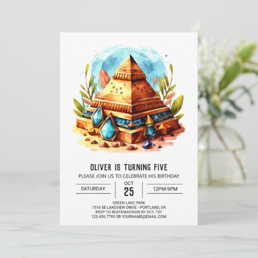 Oude Egypte Aangepaste moderne piramides Verjaarda Kaart (Staand voorkant)