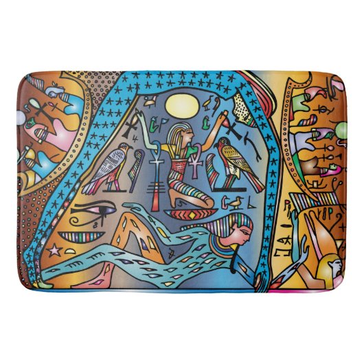 Oude Egypte Art God Geb steunt Nut in de hemel Badmat (Voorkant)