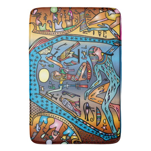 Oude Egypte Art God Geb steunt Nut in de hemel Badmat (Voorkant Verticaal)